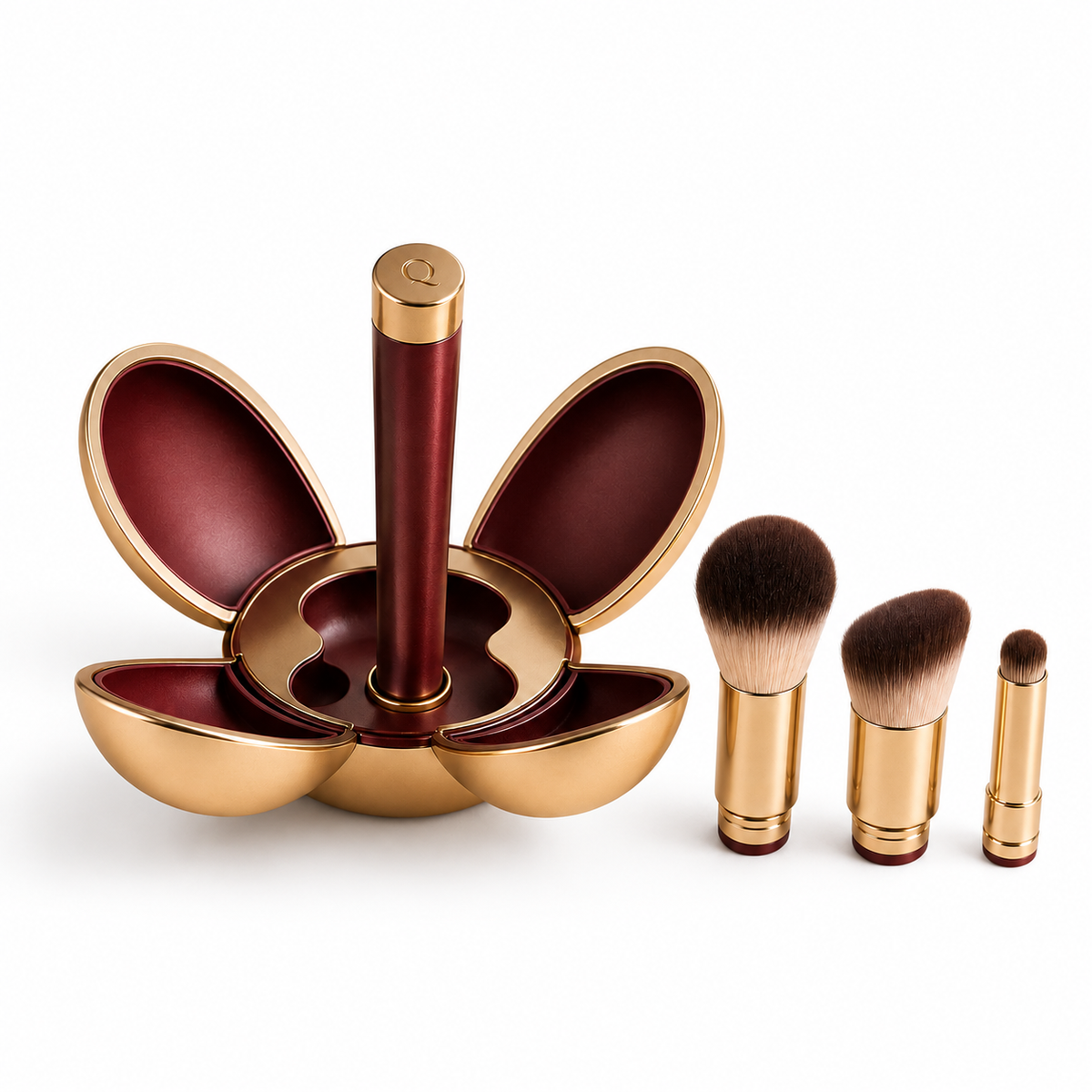 QiavDvn™ PetalFold 3-in-1 Travel Brush Trio
