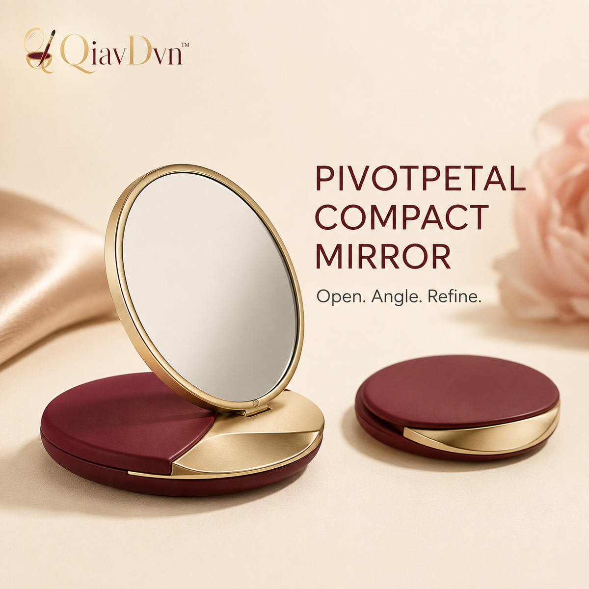 QiavDvn™ PivotPetal Folding Compact Mirror
