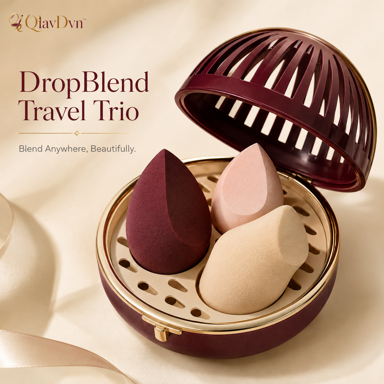 QiavDvn™ DropBlend Travel Sponge Trio