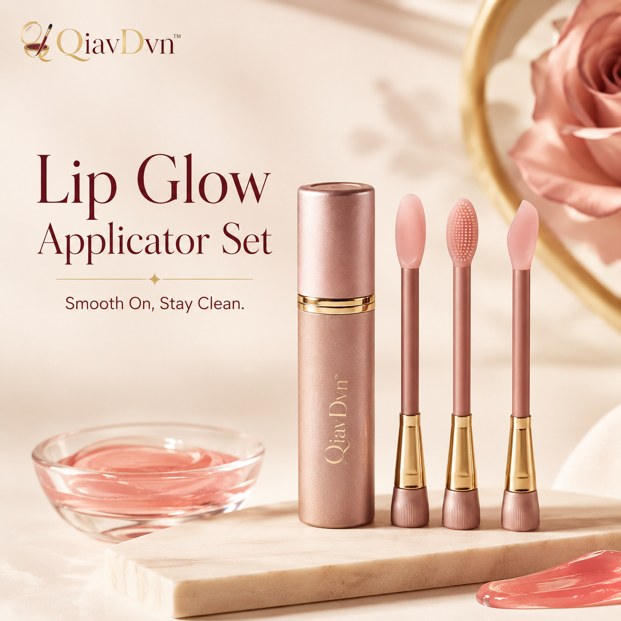 QiavDvn™ Lip Glow Silicone Applicator Set